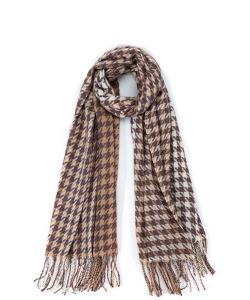 Colorful Houndstooth Scarf SF320109 LIGHT TAN